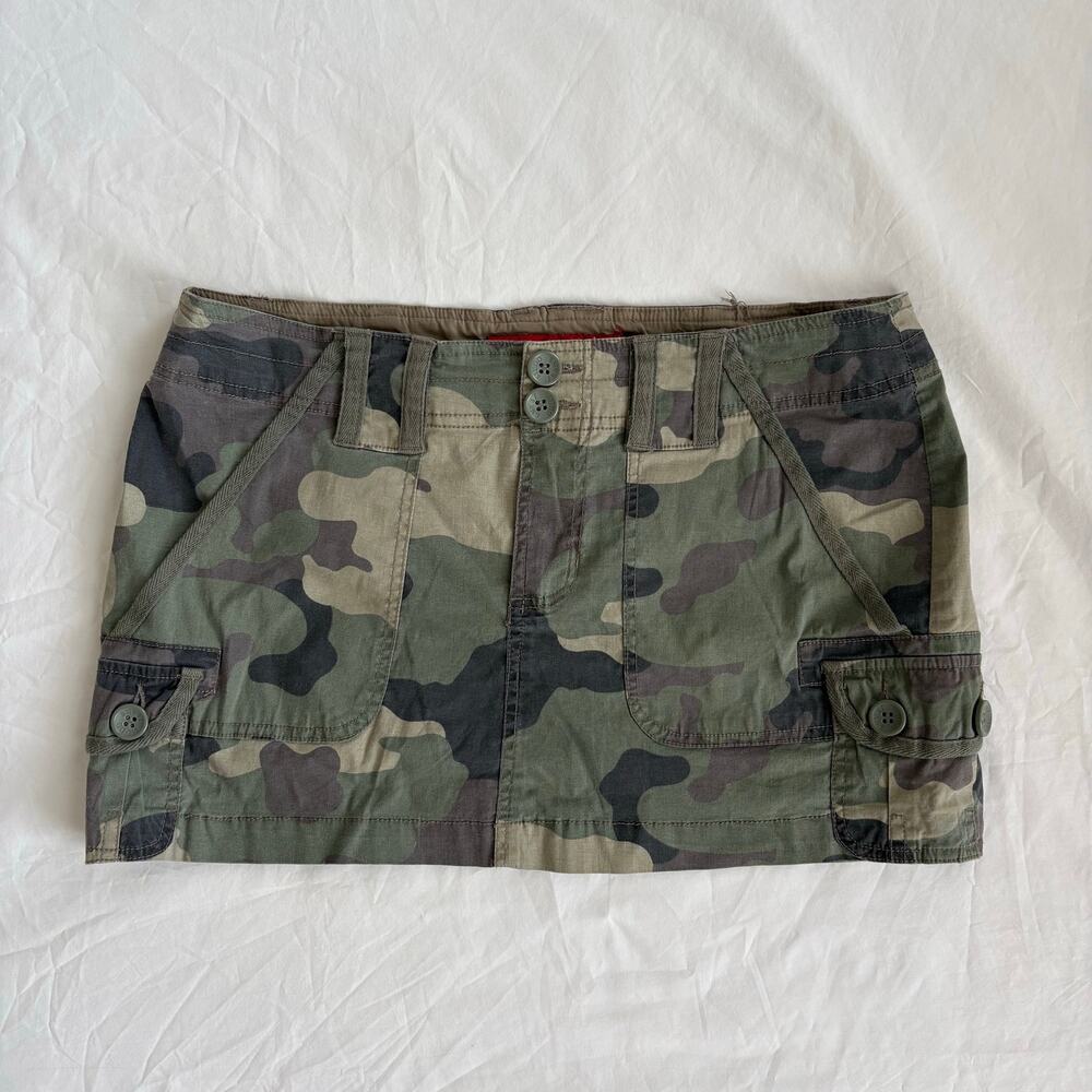 Y2K Mudd Cam Mini Skirt Low Rise - Size 7